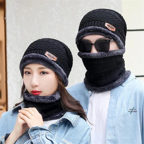 Premium Unisex Woolen Cap Set (2-in-1)