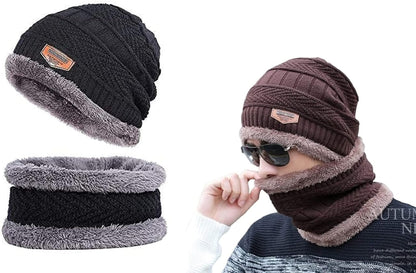 Premium Unisex Woolen Cap Set (2-in-1)